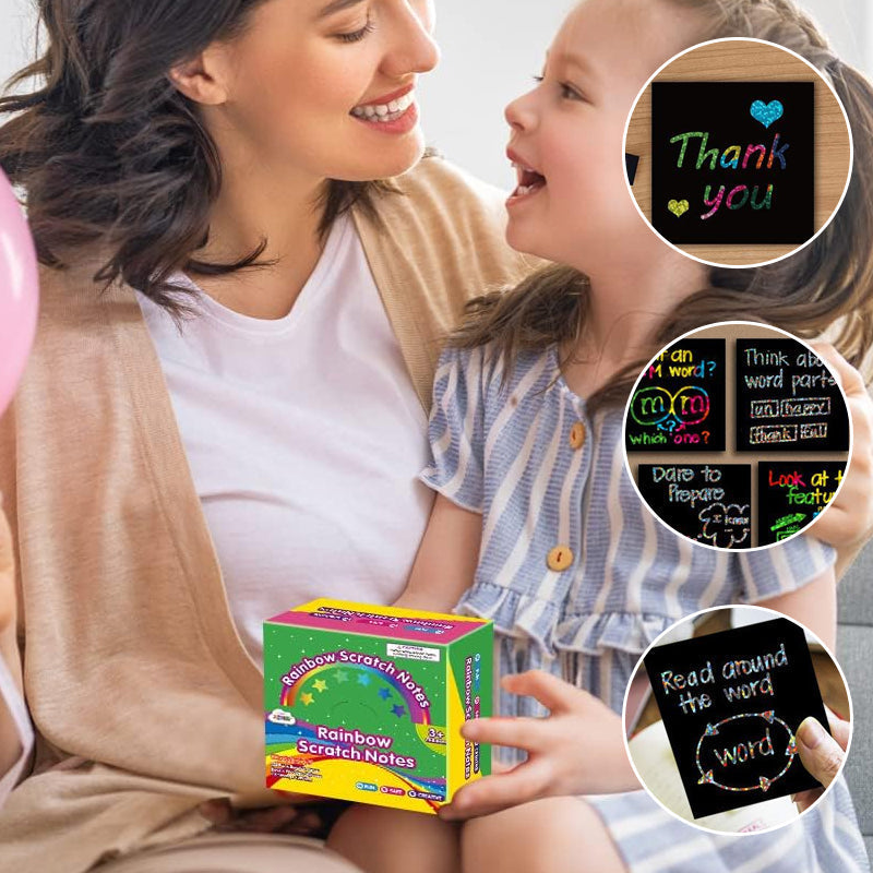 【100 Fogli/1 Set】Set di carta da grattare magica arcobaleno fai da te