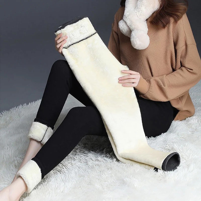 Leggings in pelle di agnello per l'inverno